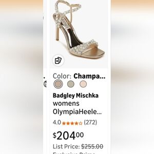 Badgley Mischka Rose Gold Crystal-Embellished Evening Heels